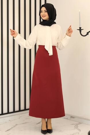 Saten Kalem Etek Bordo - Fashion Showcase Design - FSC3018 - Fashion Showcase Design