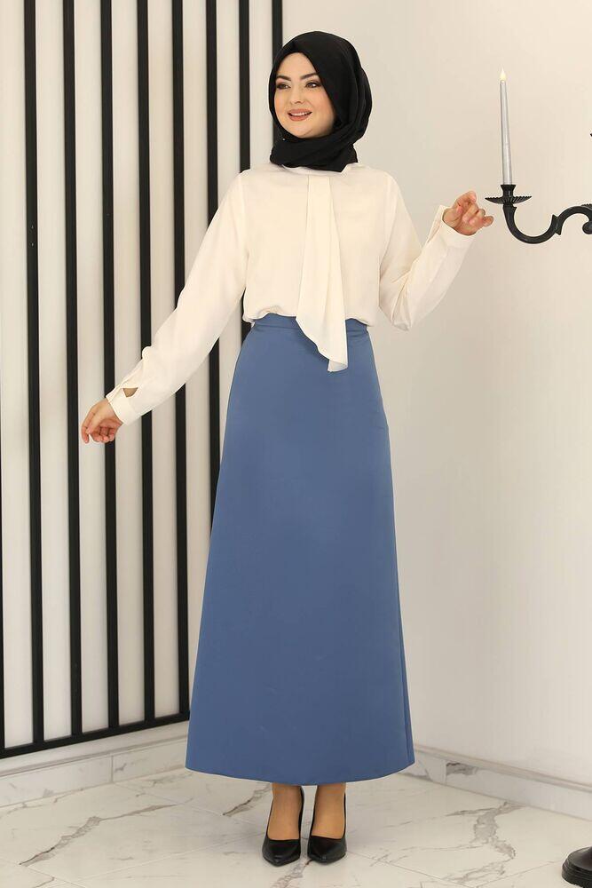 Saten Kalem Etek İndigo - Fashion Showcase Design - FSC3018 - Fashion Showcase Design