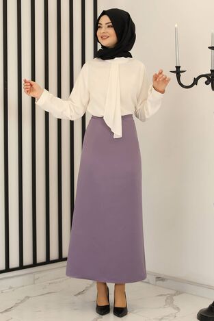 Saten Kalem Etek Lila - Fashion Showcase Design - FSC3018 - Fashion Showcase Design