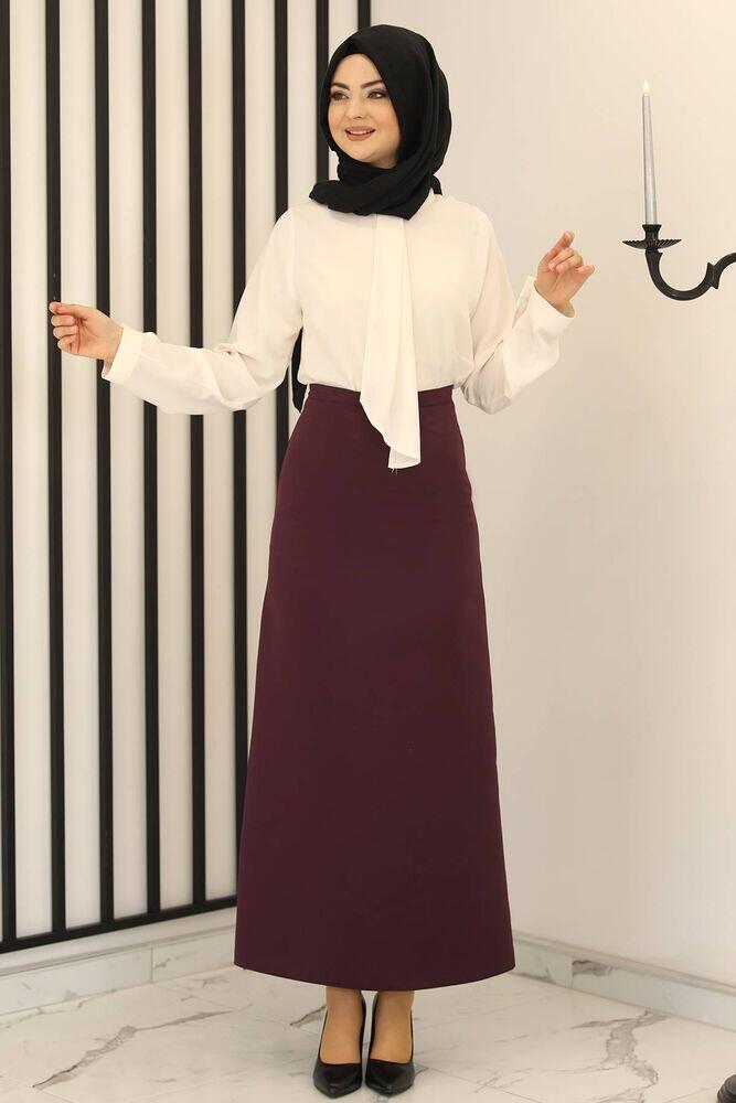 Saten Kalem Etek Mor - Fashion Showcase Design - FSC3018 - Fashion Showcase Design