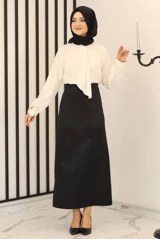 Saten Kalem Etek Siyah - Fashion Showcase Design - FSC3018 - Fashion Showcase Design