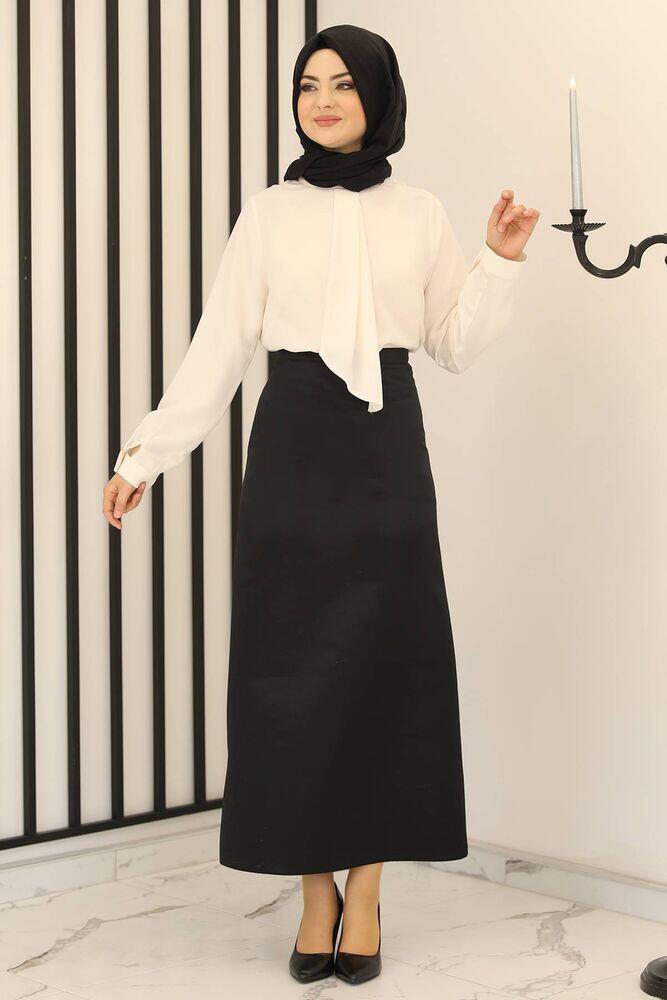 Saten Kalem Etek Siyah - Fashion Showcase Design - FSC3018 - Fashion Showcase Design