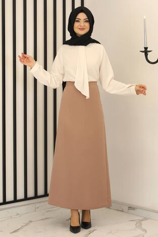 Saten Kalem Etek Vizon - Fashion Showcase Design - FSC3018 - Fashion Showcase Design