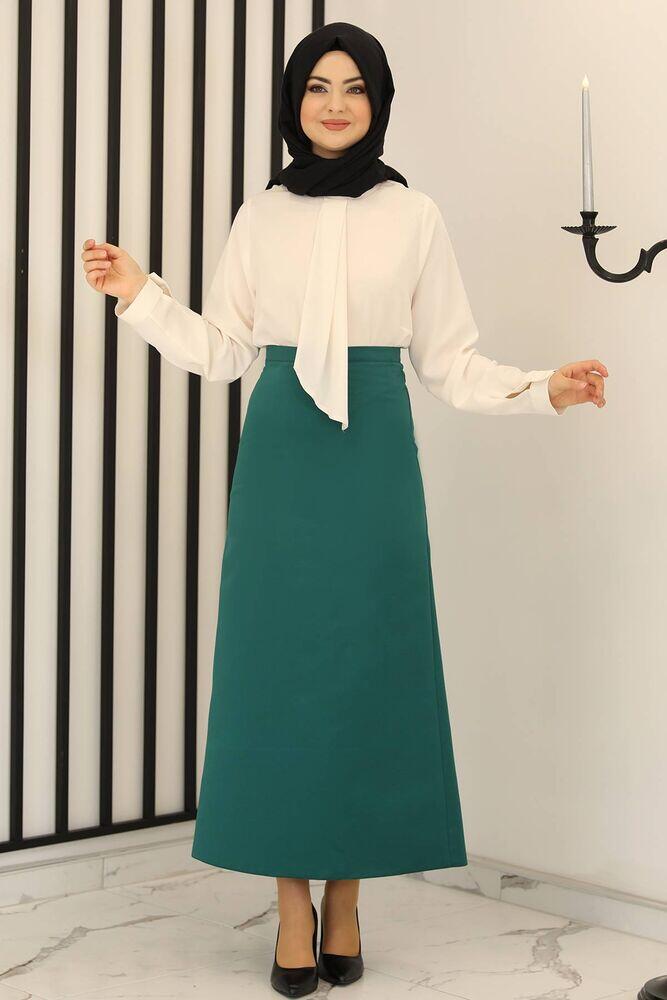 Saten Kalem Etek Zümrüt - Fashion Showcase Design - FSC3018 - Fashion Showcase Design