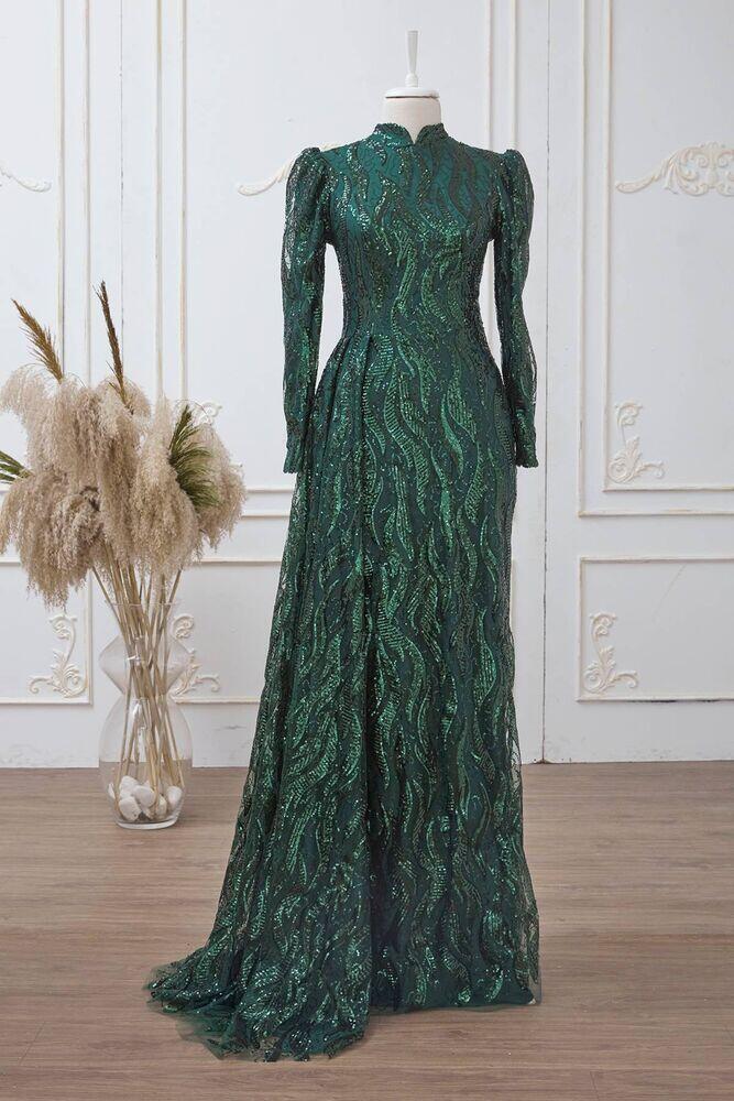 Sevil Abiye Zümrüt - Dresslife Tesettür Giyim - DRS3005 