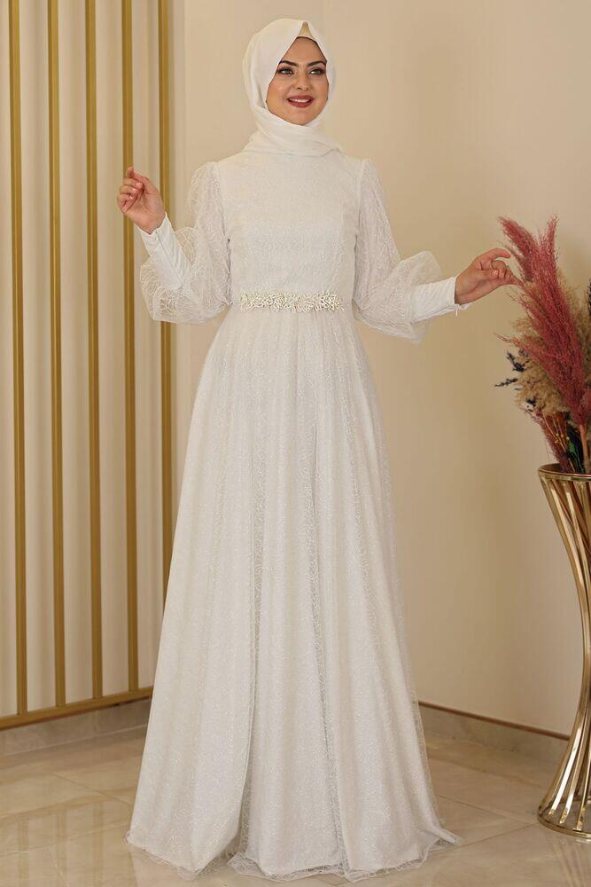 Simli Gamze Abiye Ekru - Fashion Showcase Design - FSC2134 