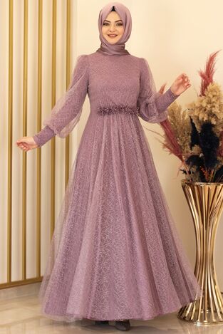 Simli Gamze Abiye Lila - Fashion Showcase Design - FSC2134 
