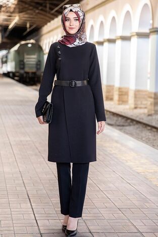 Tanem İkili Takım Siyah - Ahunur Moda Tesettür Giyim - AHN1007 