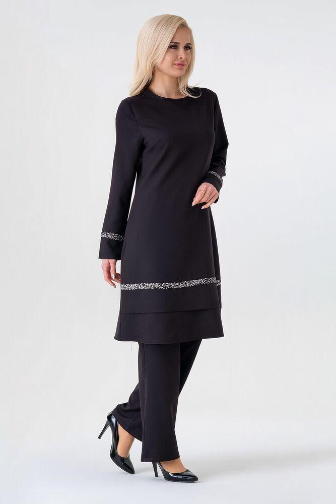 Taş Detay Tesettür Takım - Siyah - FSC2543 - Fashion Showcase Design