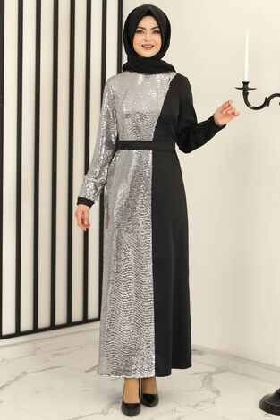 Yeni Firuze Abiye Elbise Siyah - Fashion Showcase Design - FSC3021 