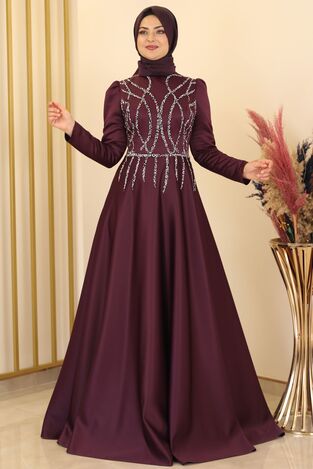 Zen Saten Abiye Mor - Fashion Showcase Design - FSC2131 