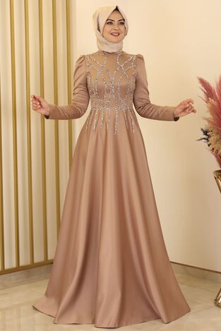 Zen Saten Abiye Vizon - Fashion Showcase Design - FSC2131 